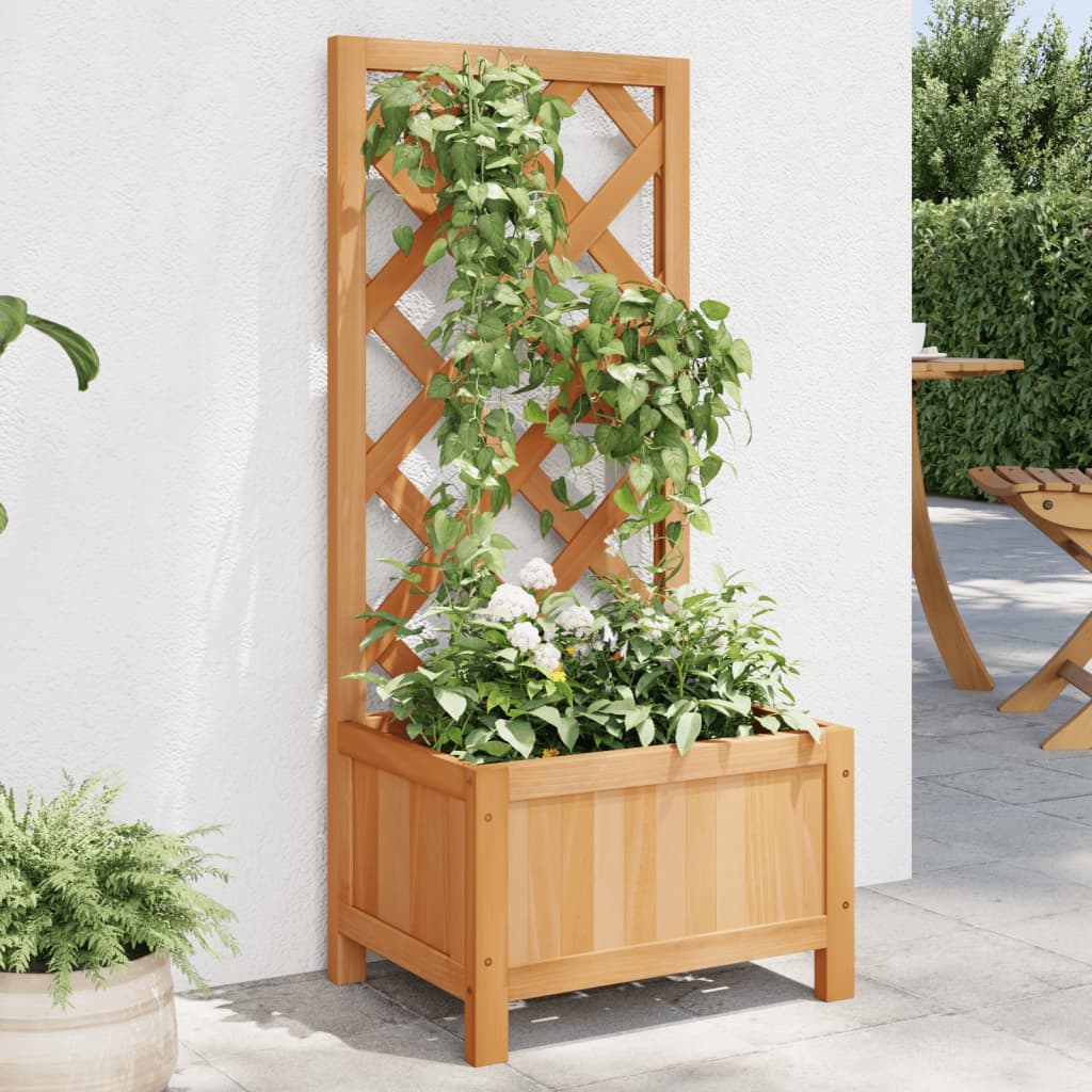 Plantenbak met latwerk massief vurenhout bruin is nu te koop bij PeponiXL, paradijselijk wonen!