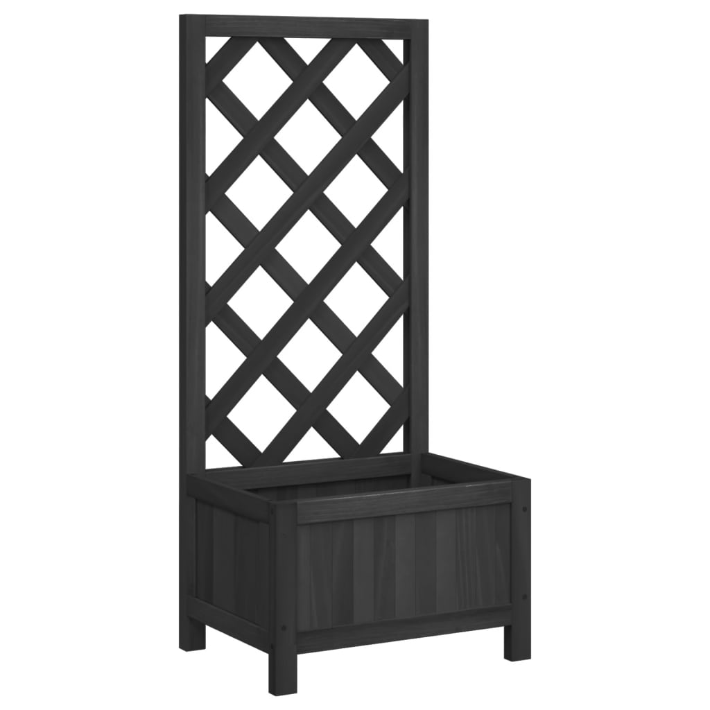 Plantenbak met latwerk massief vurenhout zwart is nu te koop bij PeponiXL, paradijselijk wonen!