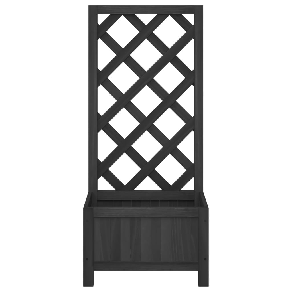 Plantenbak met latwerk massief vurenhout zwart is nu te koop bij PeponiXL, paradijselijk wonen!