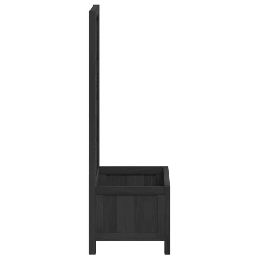 Plantenbak met latwerk massief vurenhout zwart is nu te koop bij PeponiXL, paradijselijk wonen!