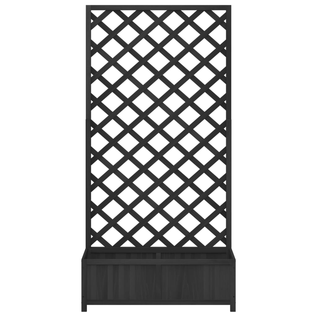 Plantenbak met latwerk massief vurenhout zwart is nu te koop bij PeponiXL, paradijselijk wonen!