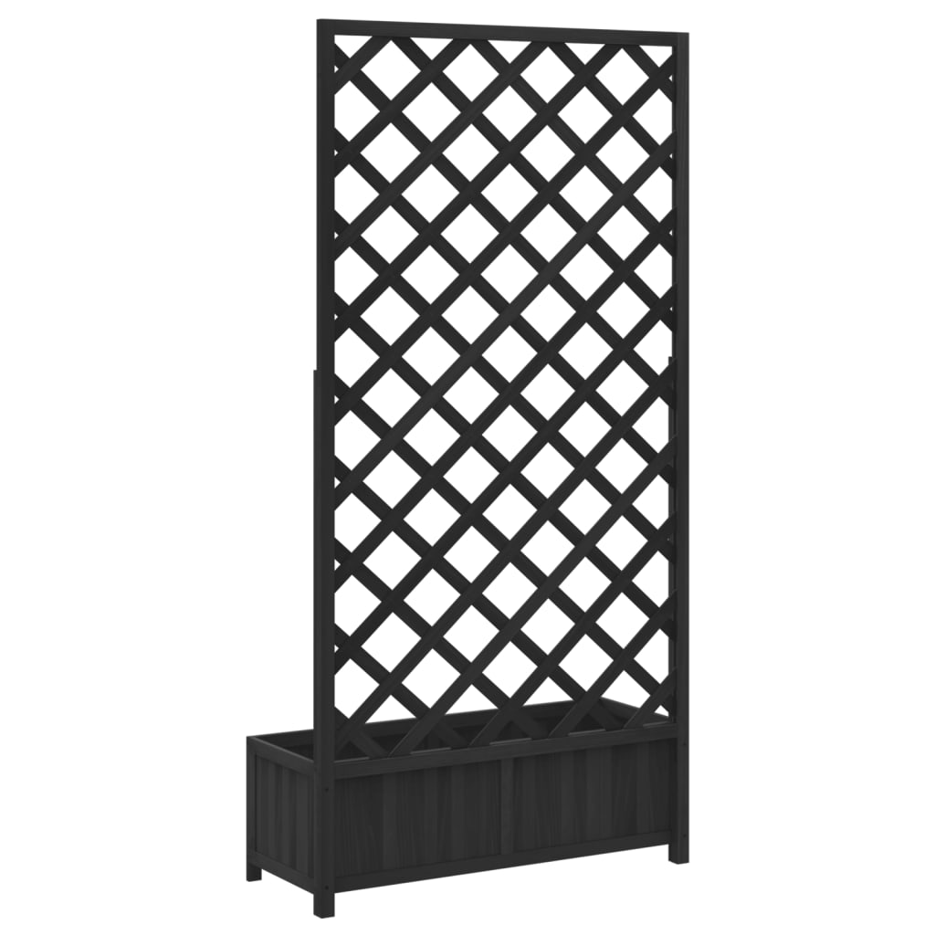 Plantenbak met latwerk massief vurenhout zwart is nu te koop bij PeponiXL, paradijselijk wonen!