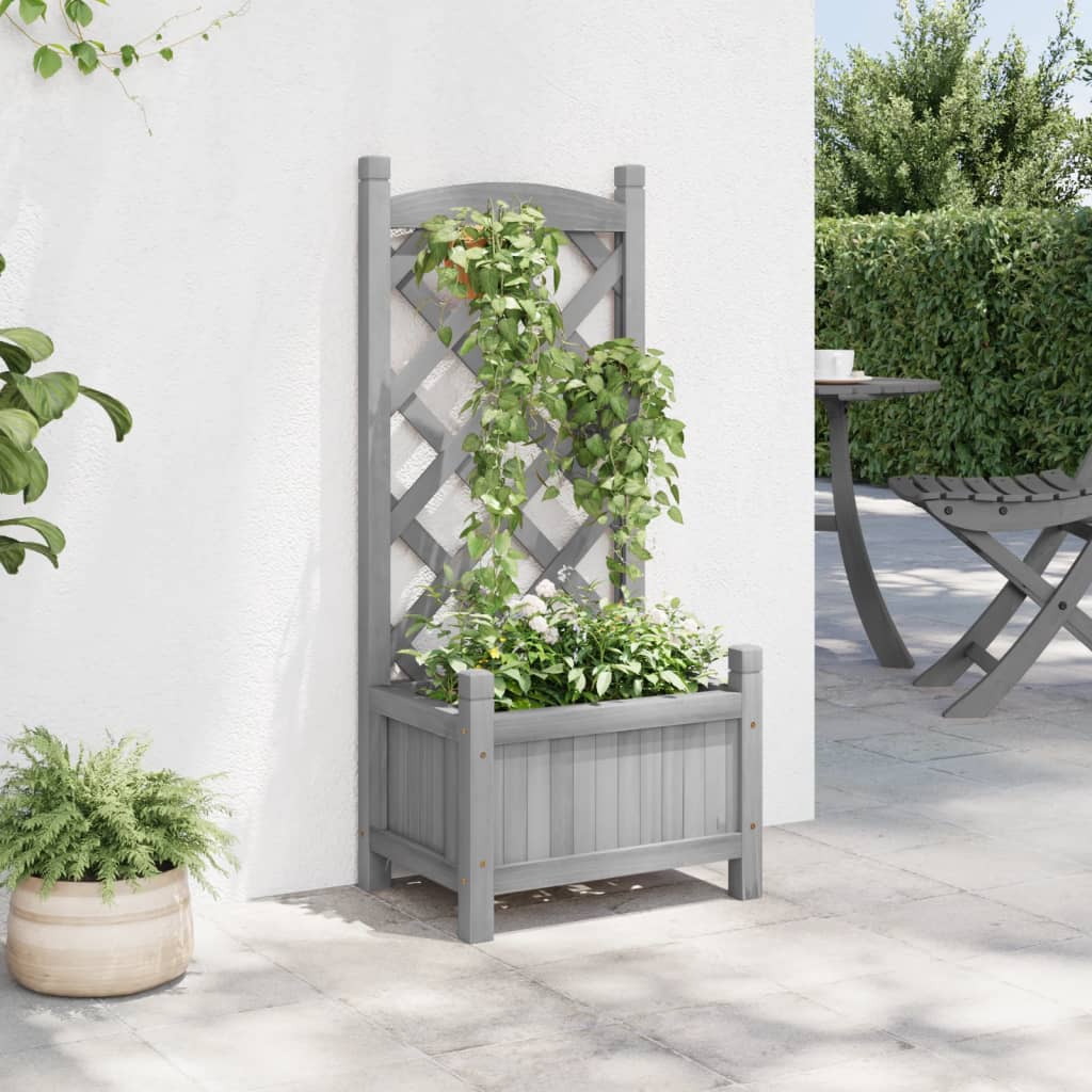 Plantenbak met latwerk massief vurenhout grijs is nu te koop bij PeponiXL, paradijselijk wonen!