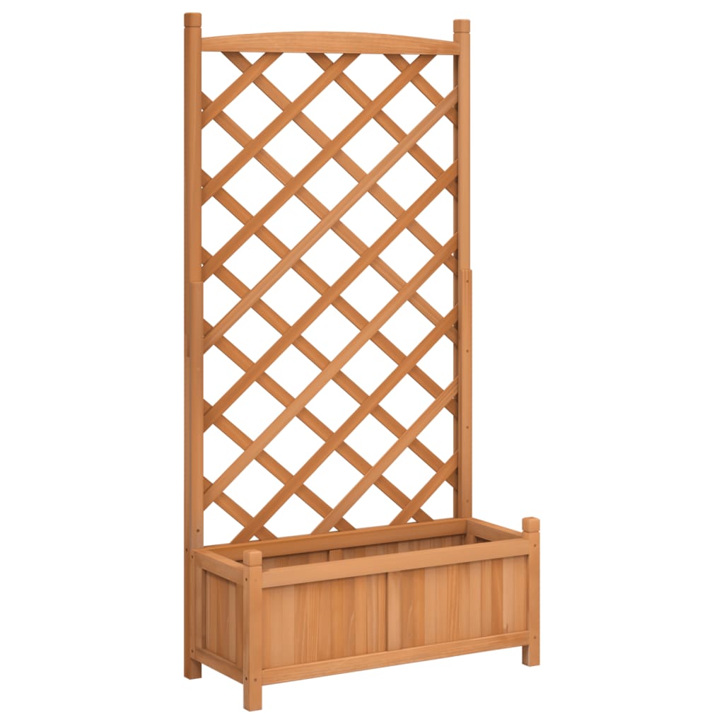 Plantenbak met latwerk massief vurenhout bruin is nu te koop bij PeponiXL, paradijselijk wonen!