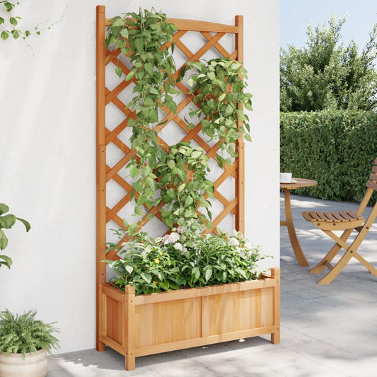 Plantenbak met latwerk massief vurenhout bruin is nu te koop bij PeponiXL, paradijselijk wonen!