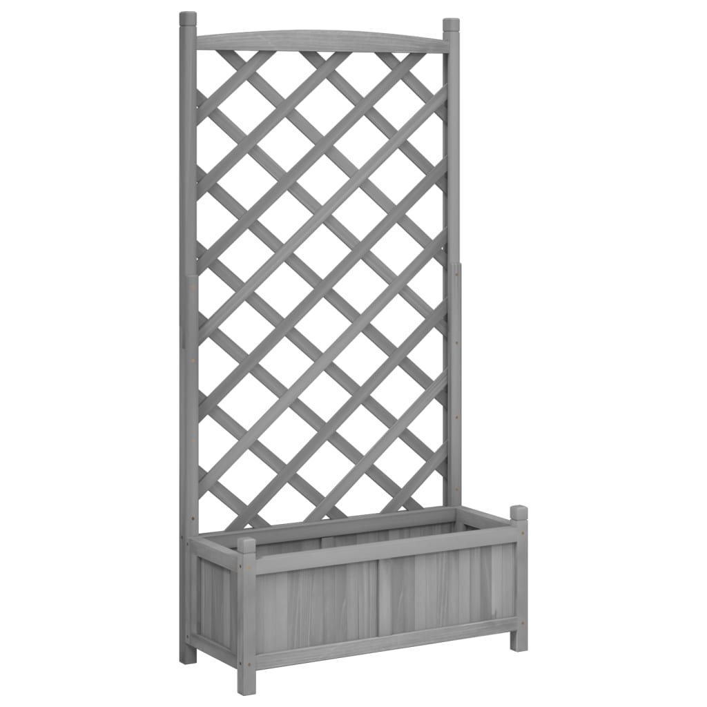 Plantenbak met latwerk massief vurenhout grijs is nu te koop bij PeponiXL, paradijselijk wonen!