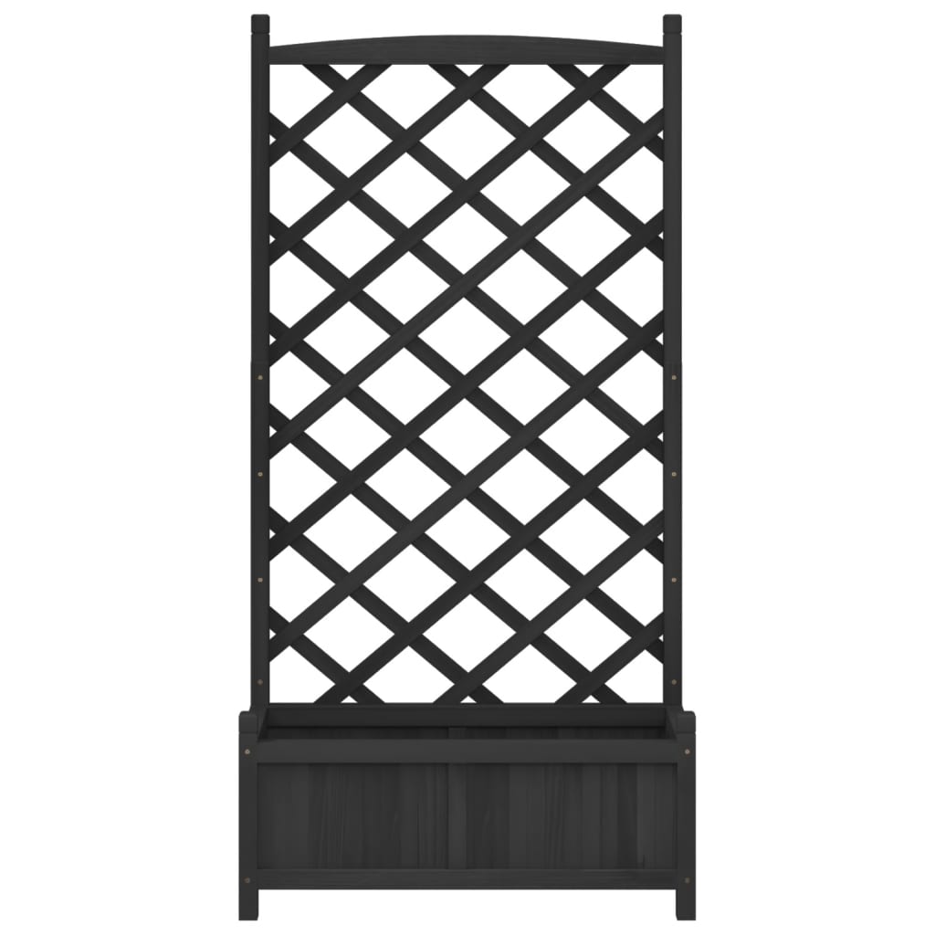 Plantenbak met latwerk massief vurenhout zwart is nu te koop bij PeponiXL, paradijselijk wonen!