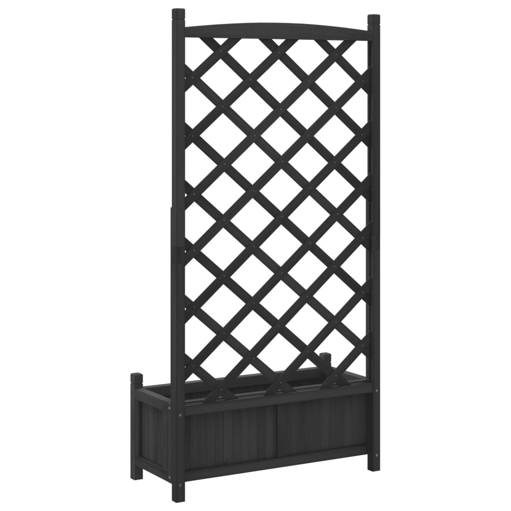 Plantenbak met latwerk massief vurenhout zwart is nu te koop bij PeponiXL, paradijselijk wonen!