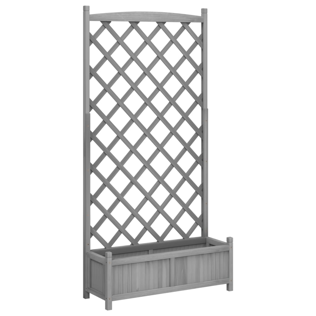 Plantenbak met latwerk massief vurenhout grijs is nu te koop bij PeponiXL, paradijselijk wonen!