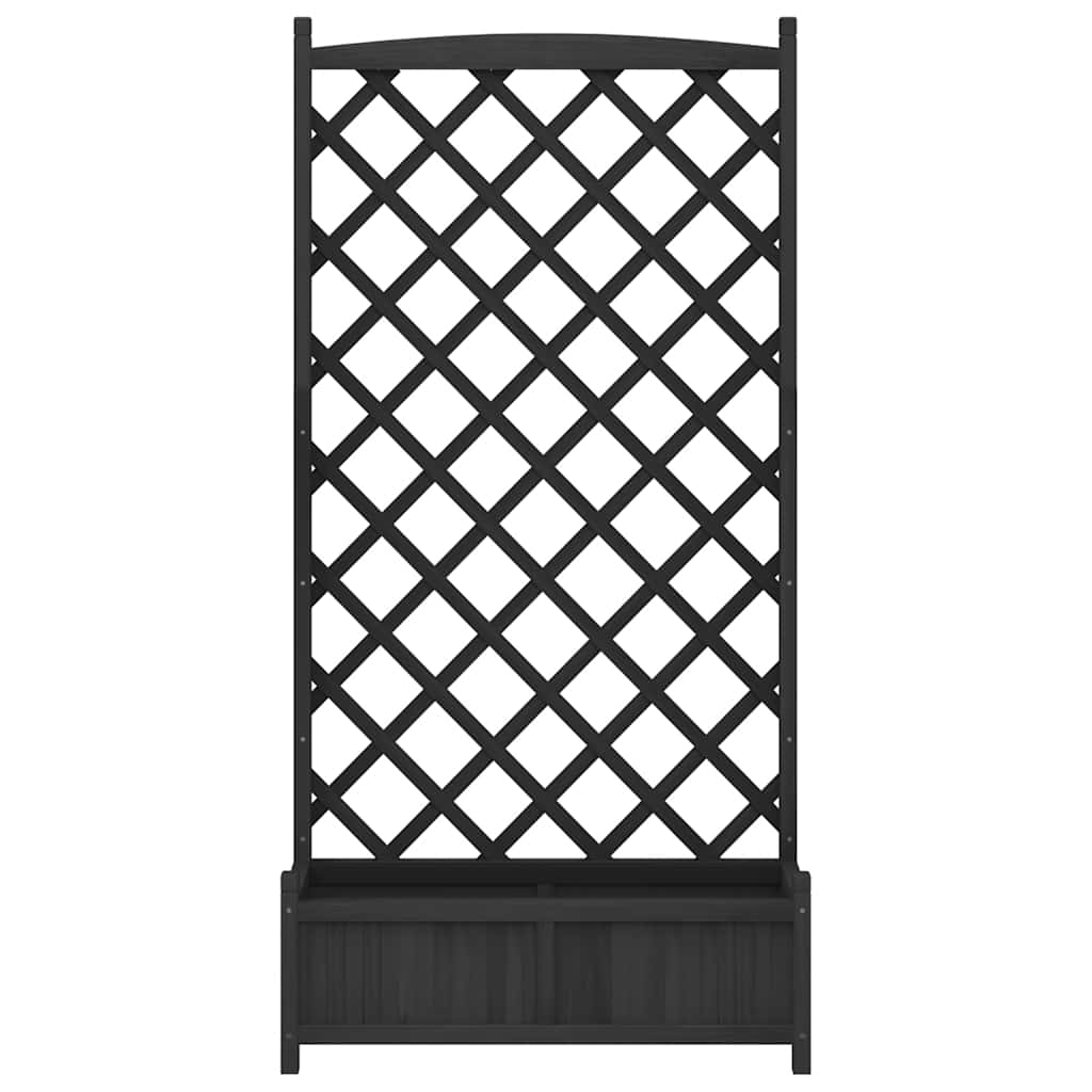 Plantenbak met latwerk massief vurenhout zwart is nu te koop bij PeponiXL, paradijselijk wonen!
