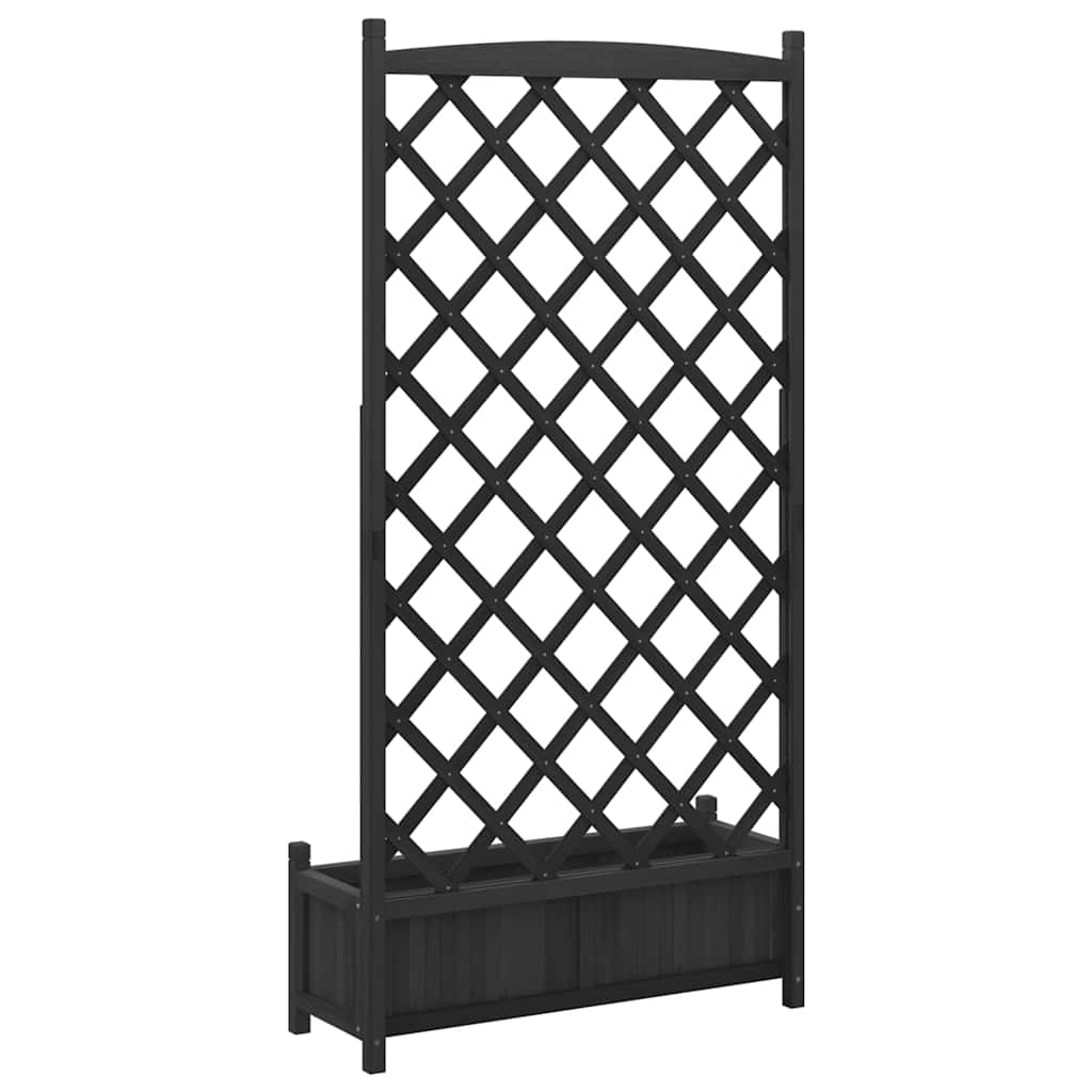 Plantenbak met latwerk massief vurenhout zwart is nu te koop bij PeponiXL, paradijselijk wonen!