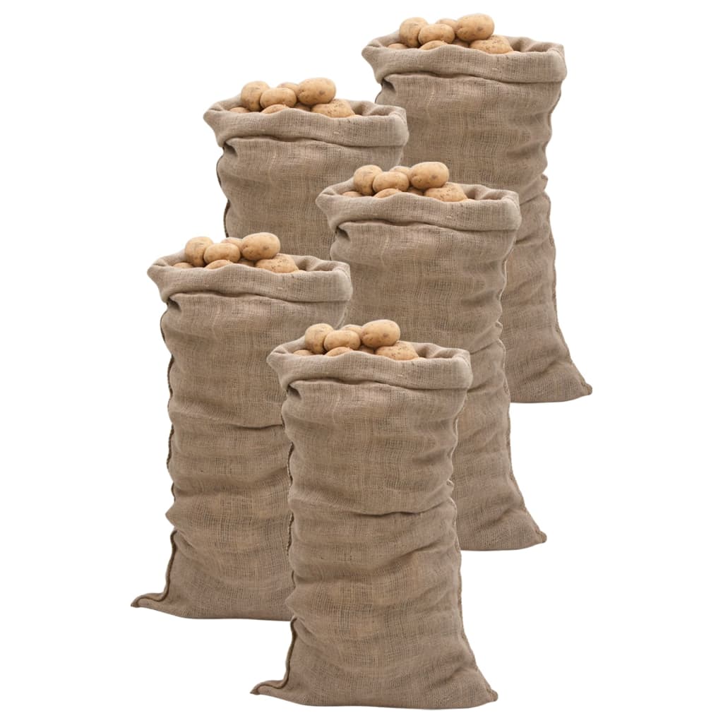 Jutezakken 5 stuks 220 g/m² 65x135 cm 100% jute is nu te koop bij PeponiXL, paradijselijk wonen!