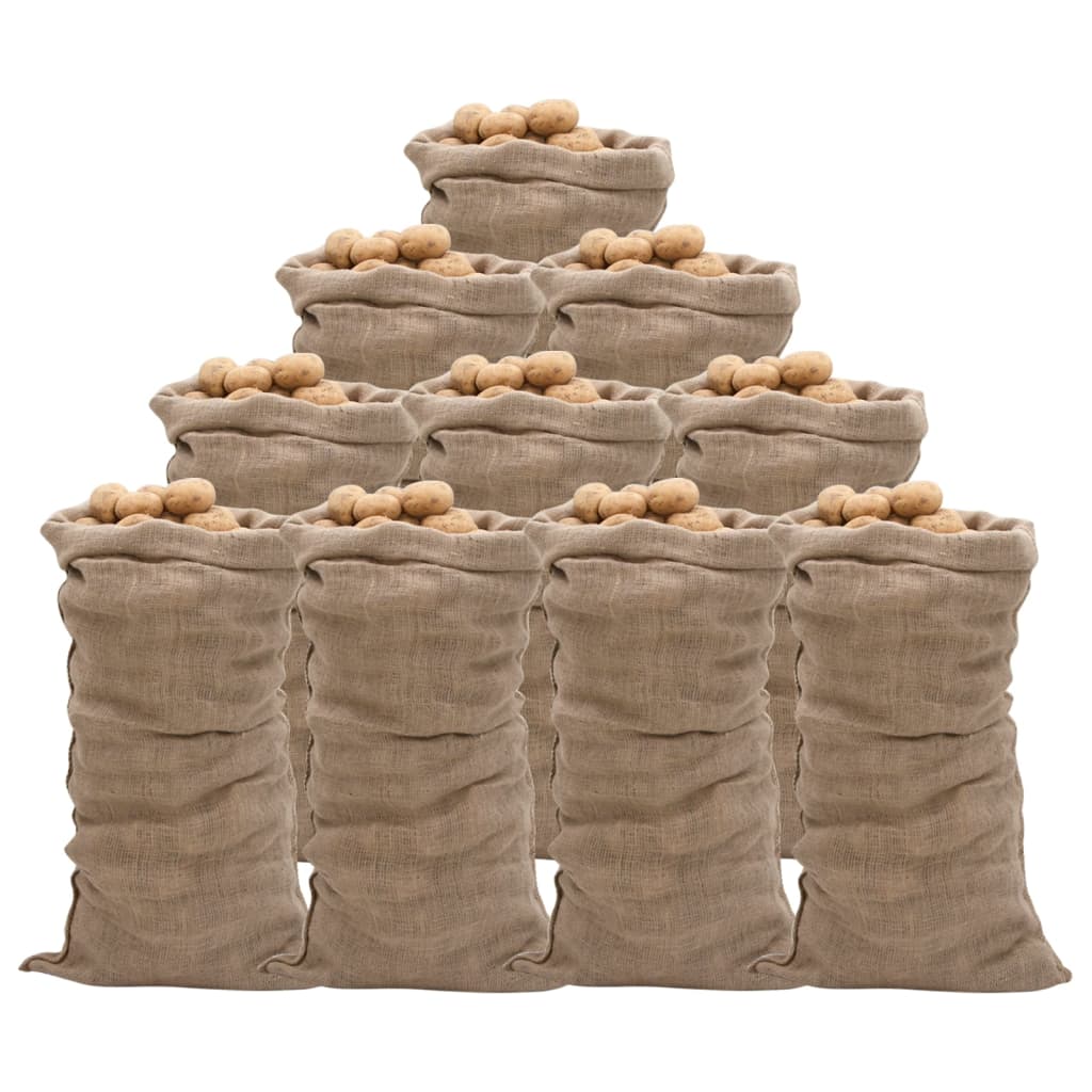 Jutezakken 10 stuks 220 g/m² 65x135 cm 100% jute is nu te koop bij PeponiXL, paradijselijk wonen!