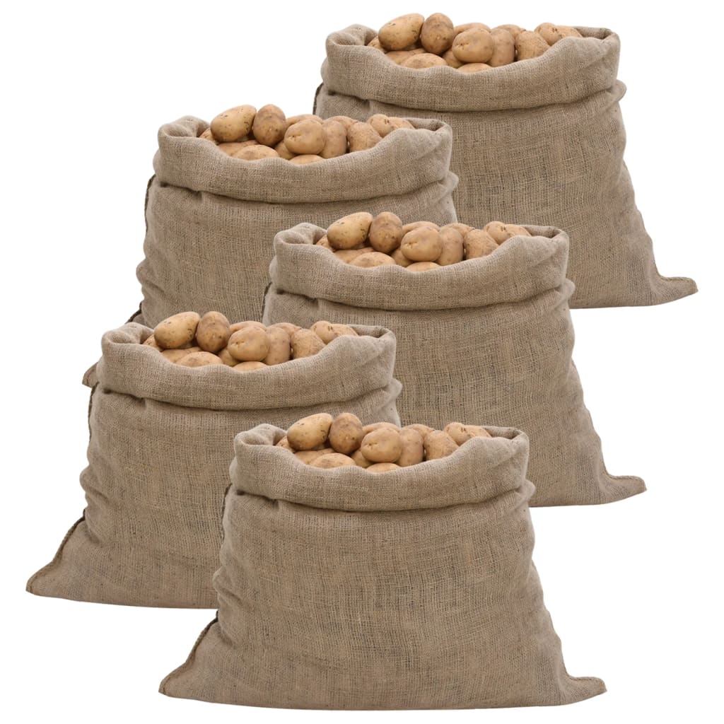 Jutezakken 5 stuks 100x110 cm 100% Jute 220 g/m² is nu te koop bij PeponiXL, paradijselijk wonen!