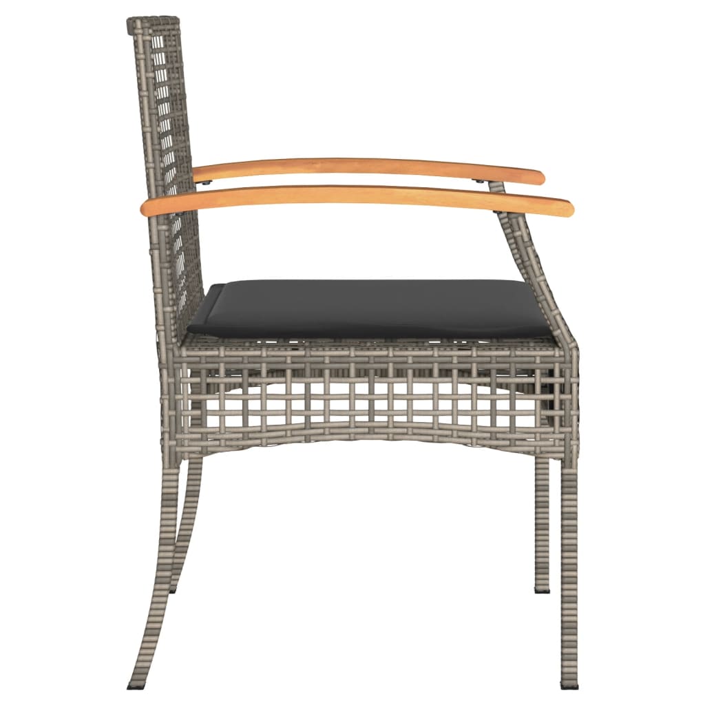 Tuinstoelen 2 st met kussens poly rattan en acaciahout grijs is nu te koop bij PeponiXL, paradijselijk wonen!