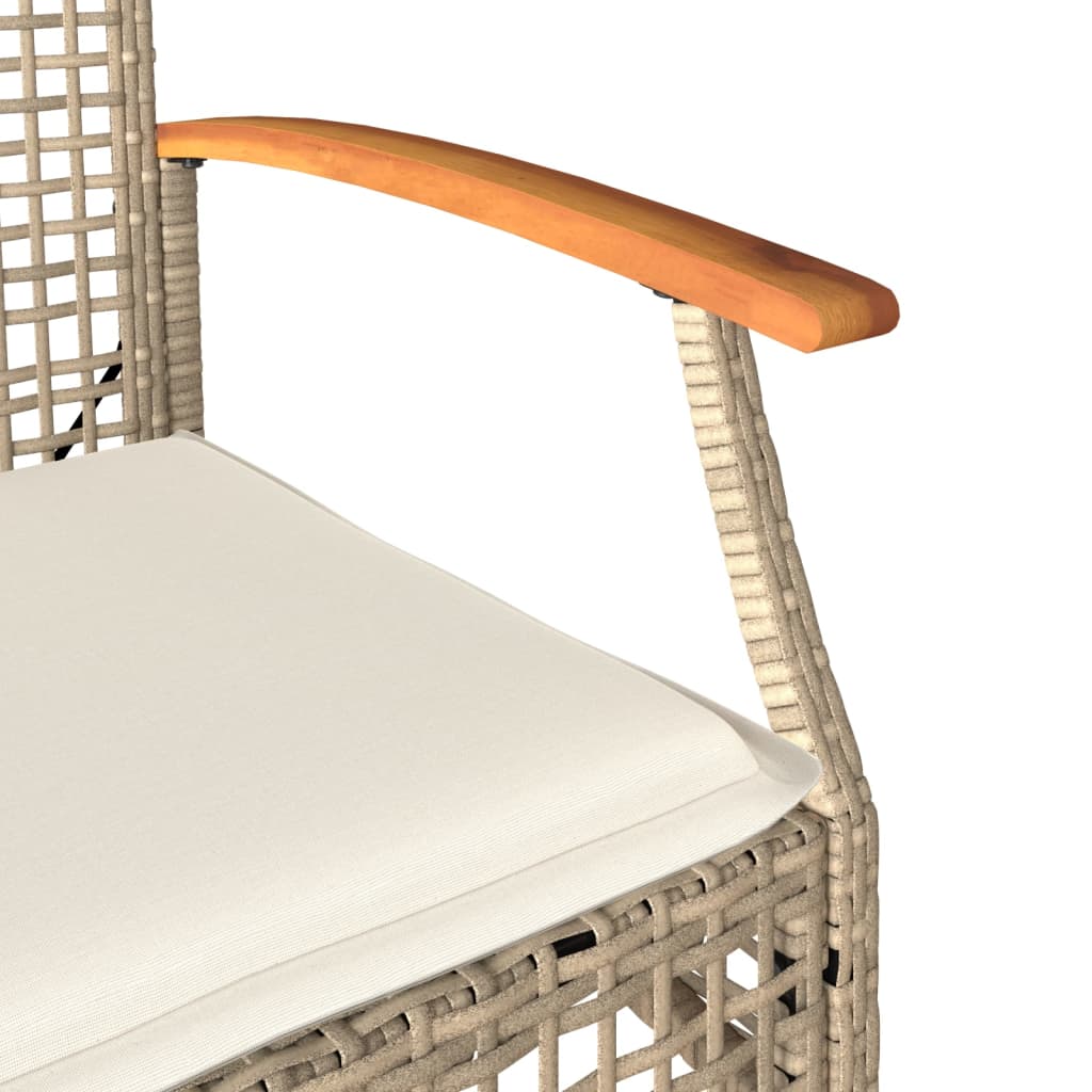 Tuinstoelen 2 st met kussens poly rattan en acaciahout beige is nu te koop bij PeponiXL, paradijselijk wonen!