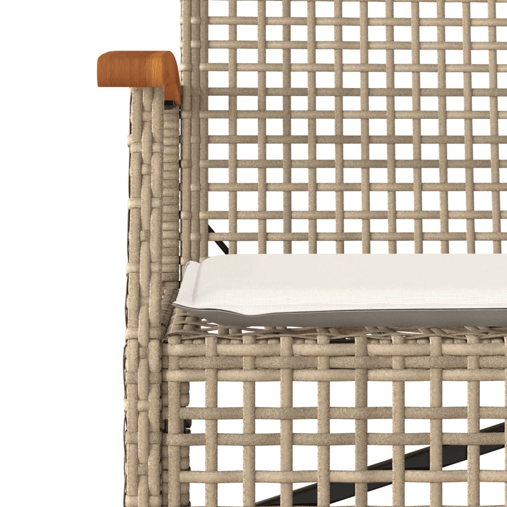 Tuinbank met kussen poly rattan en acaciahout beige is nu te koop bij PeponiXL, paradijselijk wonen!