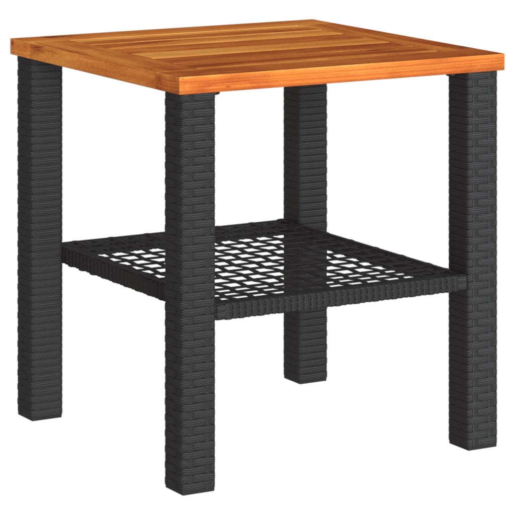 3-delige Bistroset met kussens poly rattan en acaciahout zwart is nu te koop bij PeponiXL, paradijselijk wonen!