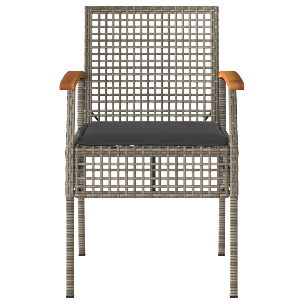 3-delige Bistroset met kussens poly rattan en acaciahout grijs is nu te koop bij PeponiXL, paradijselijk wonen!