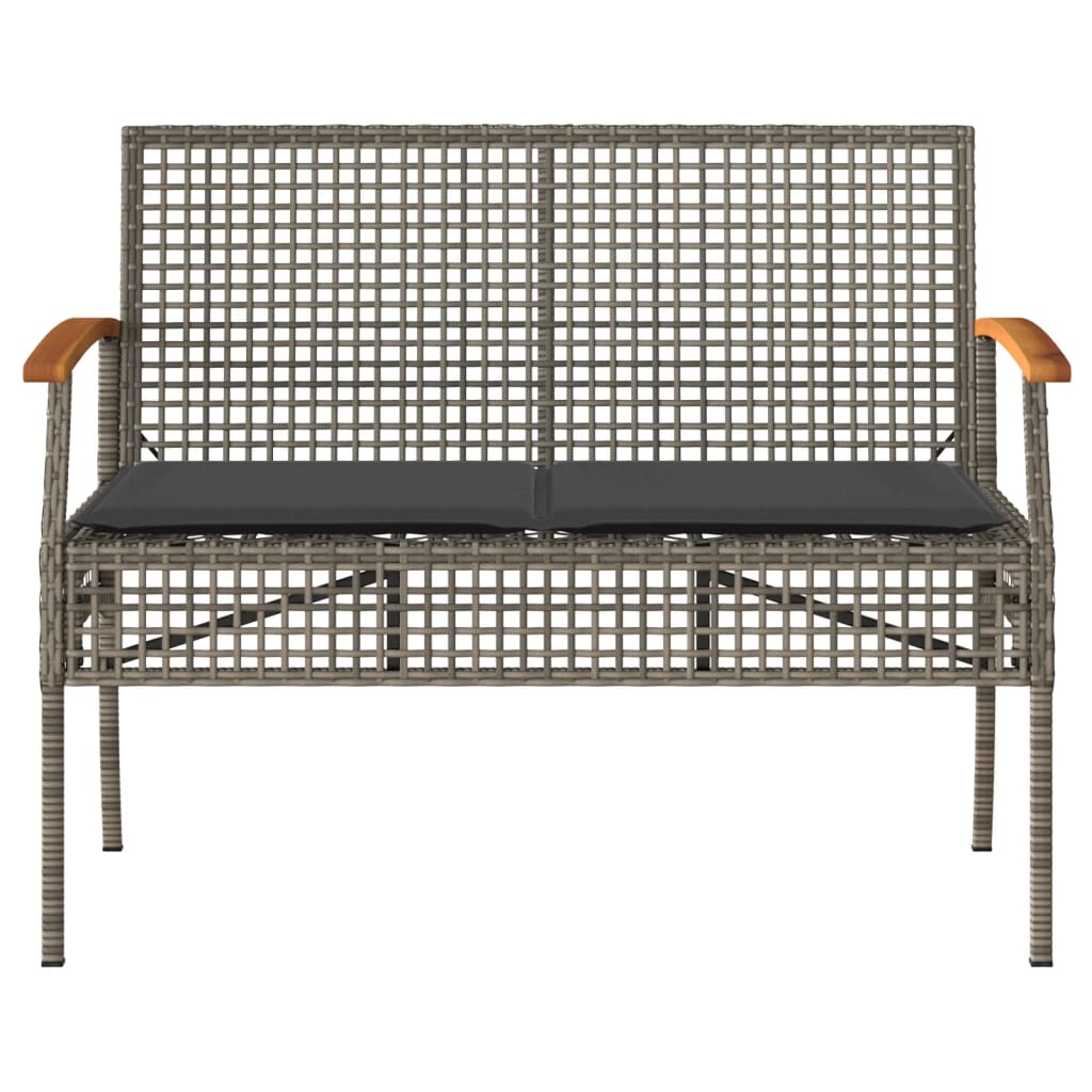 4-delige Loungeset met kussens poly rattan grijs is nu te koop bij PeponiXL, paradijselijk wonen!