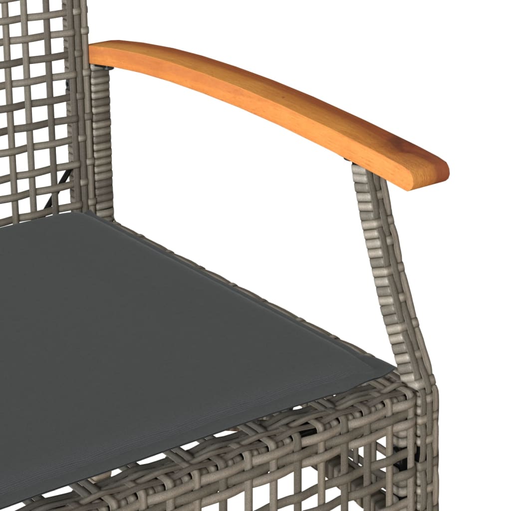 4-delige Loungeset met kussens poly rattan grijs is nu te koop bij PeponiXL, paradijselijk wonen!