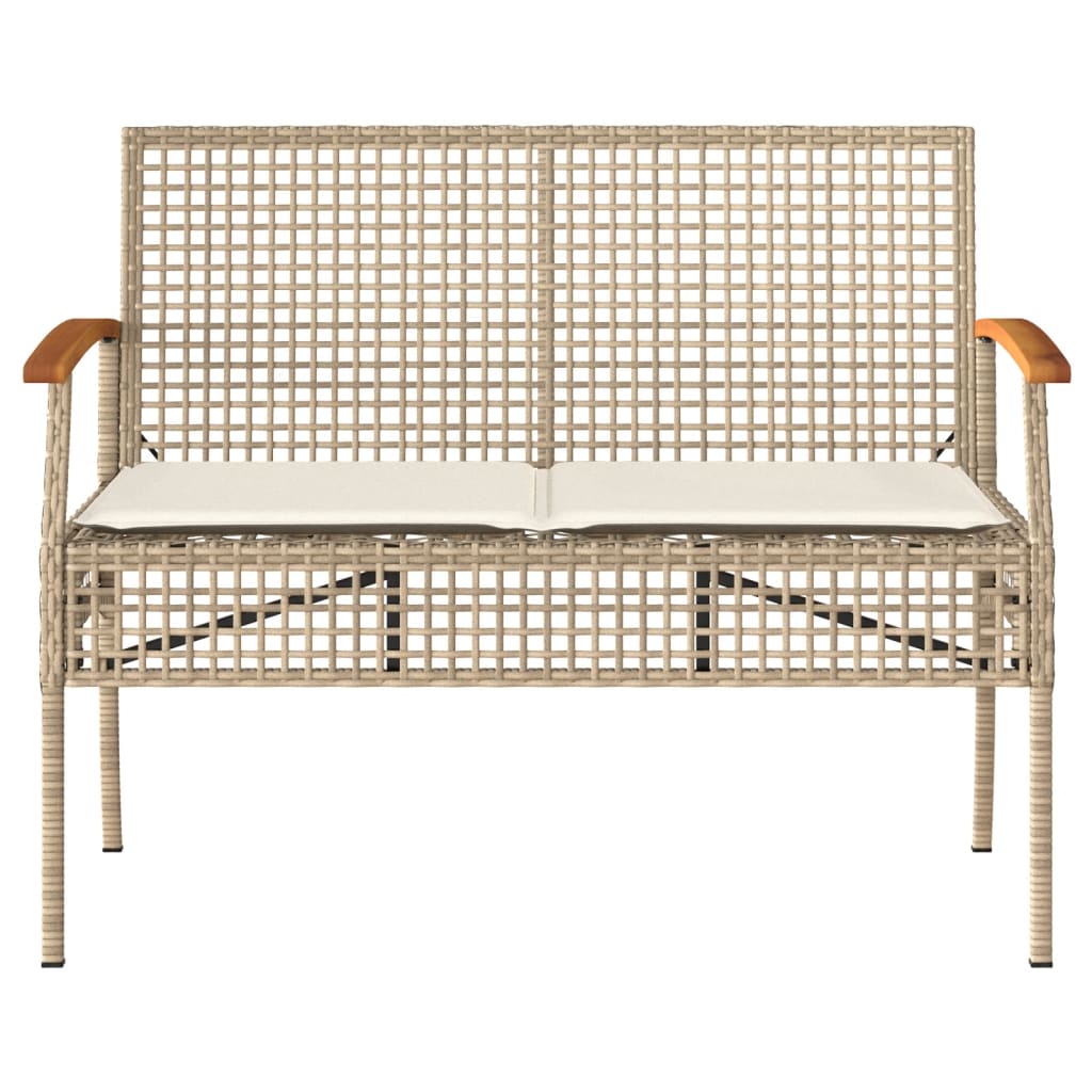 4-delige Loungeset met kussens poly rattan beige is nu te koop bij PeponiXL, paradijselijk wonen!