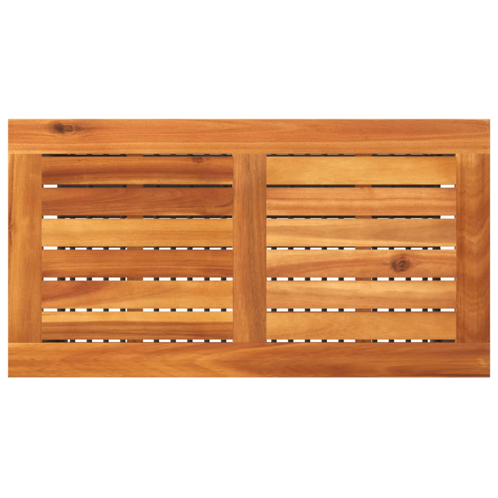 Tuintafel 70x38x42 cm poly rattan en acaciahout zwart is nu te koop bij PeponiXL, paradijselijk wonen!