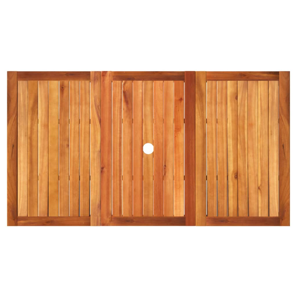 Tuintafel 140x80x75 cm poly rattan en acaciahout grijs is nu te koop bij PeponiXL, paradijselijk wonen!