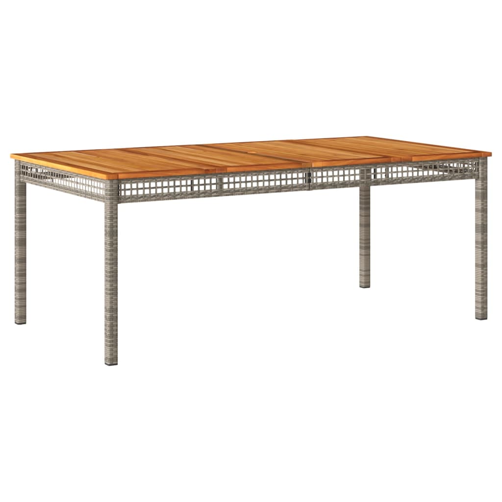 Tuintafel 180x90x75 cm poly rattan en acaciahout grijs is nu te koop bij PeponiXL, paradijselijk wonen!