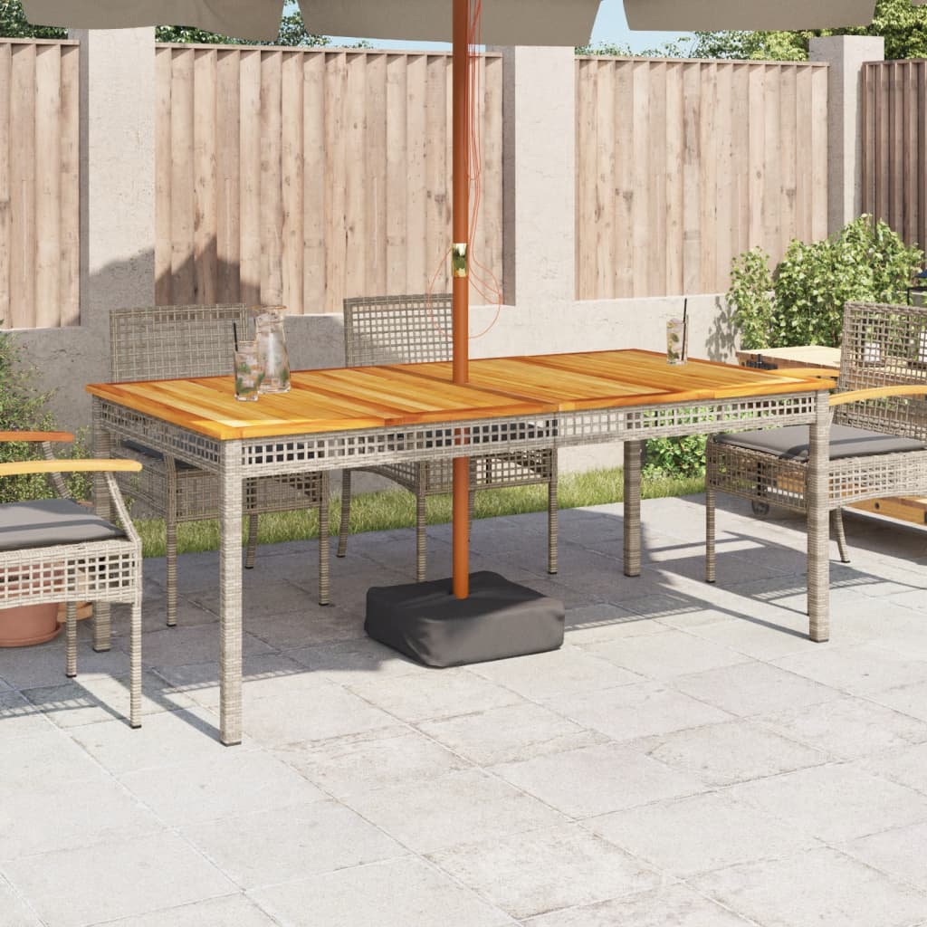 Tuintafel 180x90x75 cm poly rattan en acaciahout grijs is nu te koop bij PeponiXL, paradijselijk wonen!