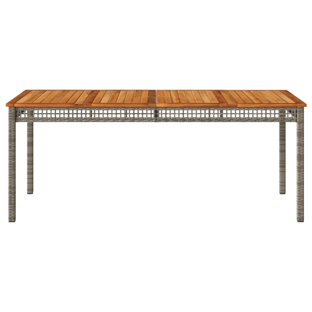 Tuintafel 180x90x75 cm poly rattan en acaciahout grijs is nu te koop bij PeponiXL, paradijselijk wonen!