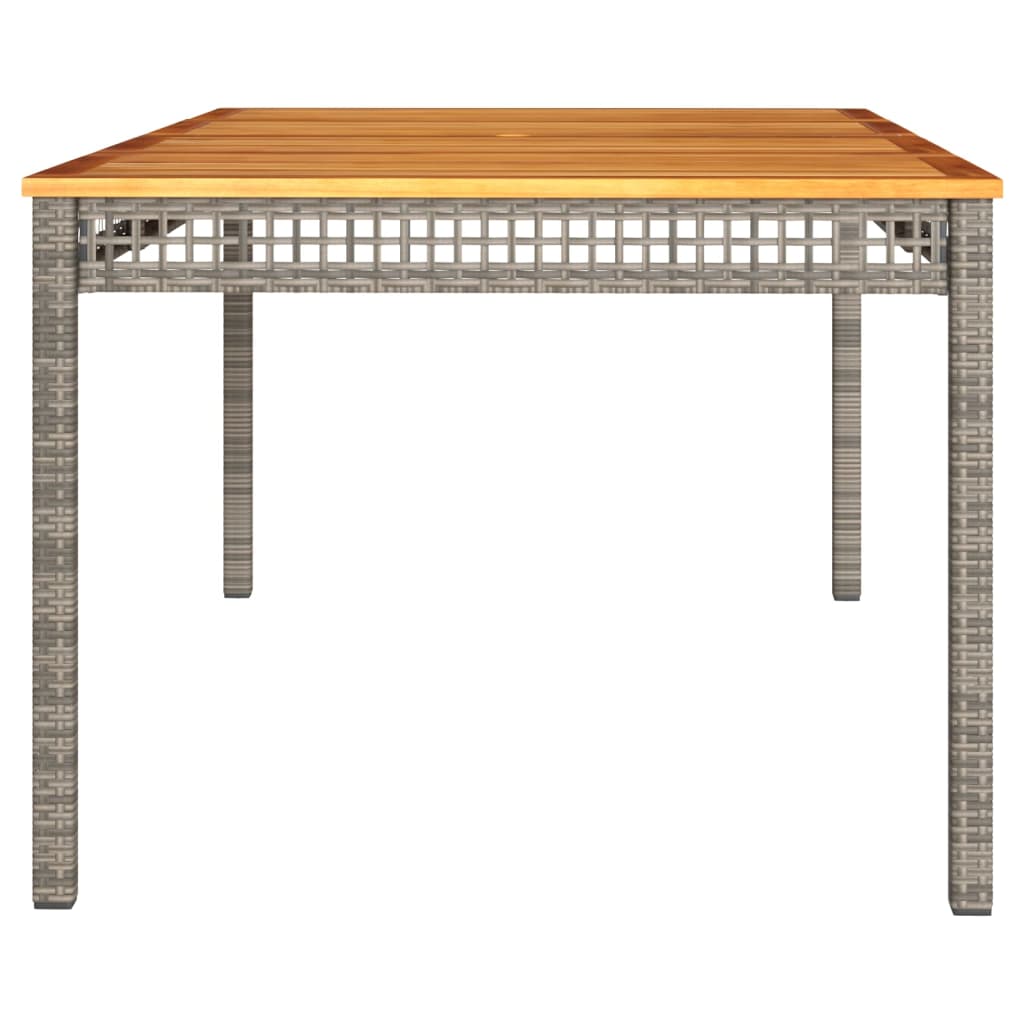 Tuintafel 180x90x75 cm poly rattan en acaciahout grijs is nu te koop bij PeponiXL, paradijselijk wonen!