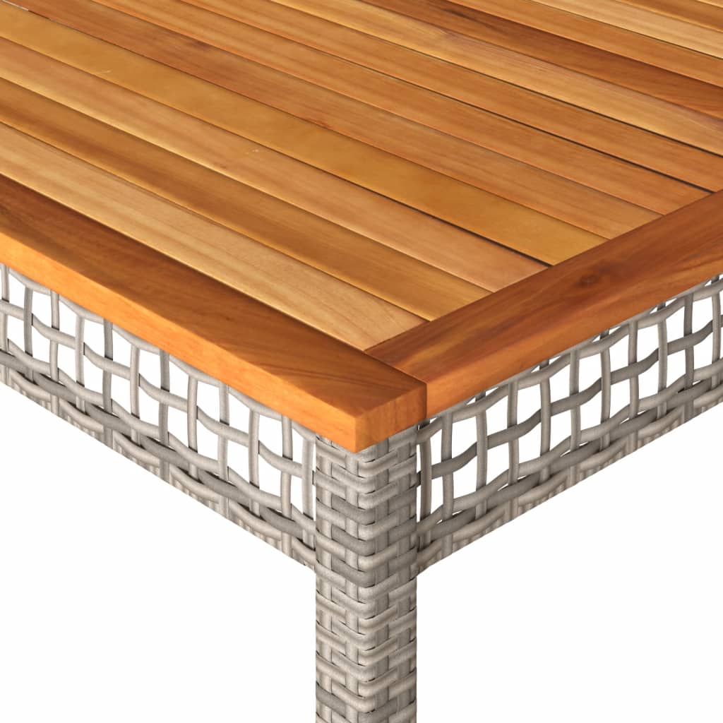 Tuintafel 180x90x75 cm poly rattan en acaciahout grijs is nu te koop bij PeponiXL, paradijselijk wonen!