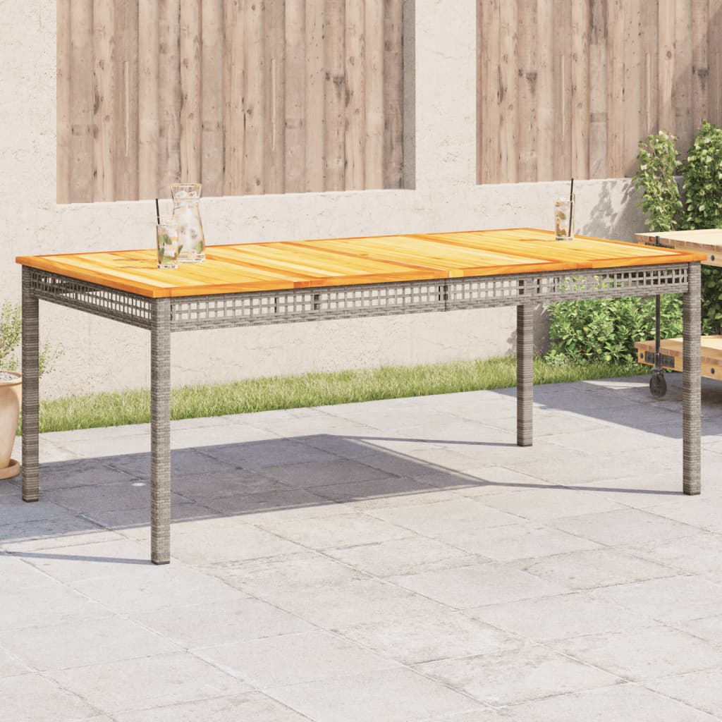 Tuintafel 180x90x75 cm poly rattan en acaciahout grijs is nu te koop bij PeponiXL, paradijselijk wonen!