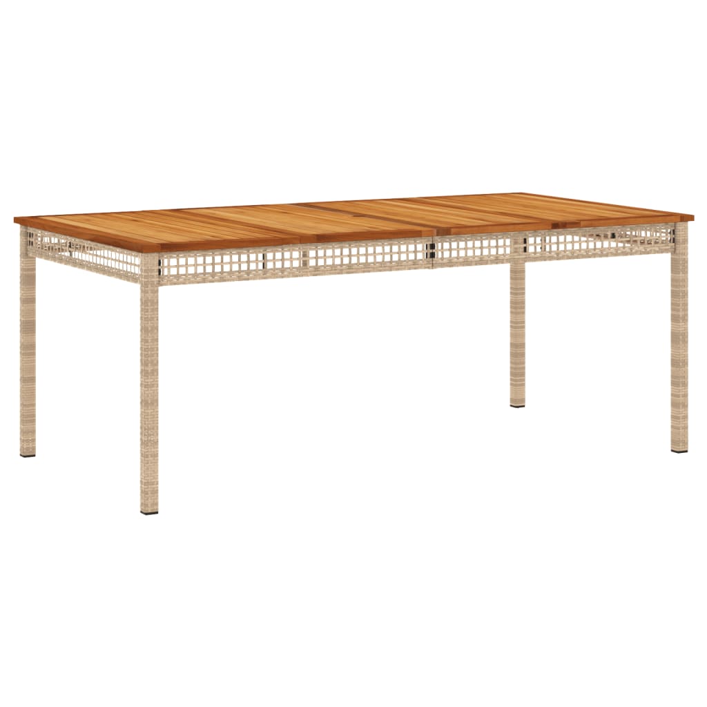 Tuintafel 180x90x75 cm poly rattan en acaciahout beige is nu te koop bij PeponiXL, paradijselijk wonen!