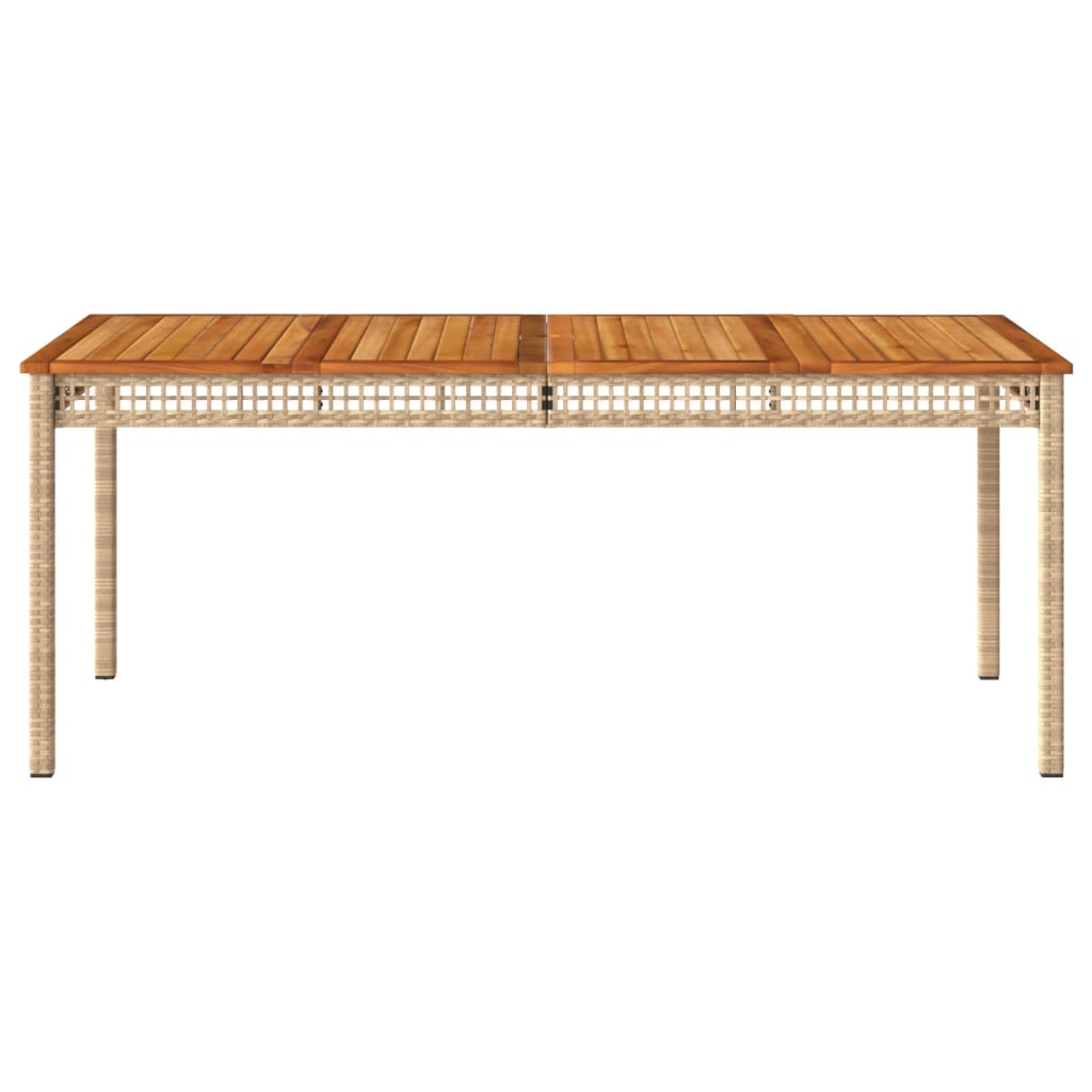 Tuintafel 180x90x75 cm poly rattan en acaciahout beige is nu te koop bij PeponiXL, paradijselijk wonen!