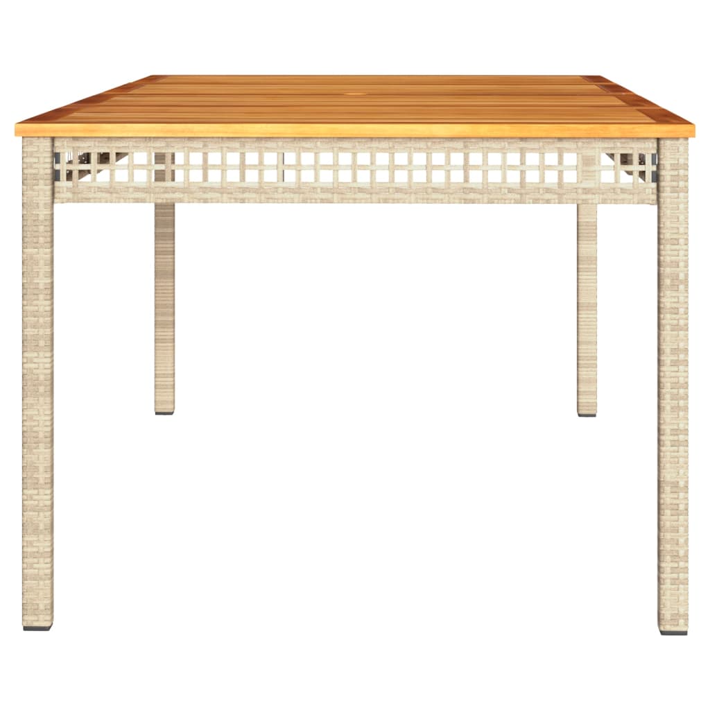 Tuintafel 180x90x75 cm poly rattan en acaciahout beige is nu te koop bij PeponiXL, paradijselijk wonen!