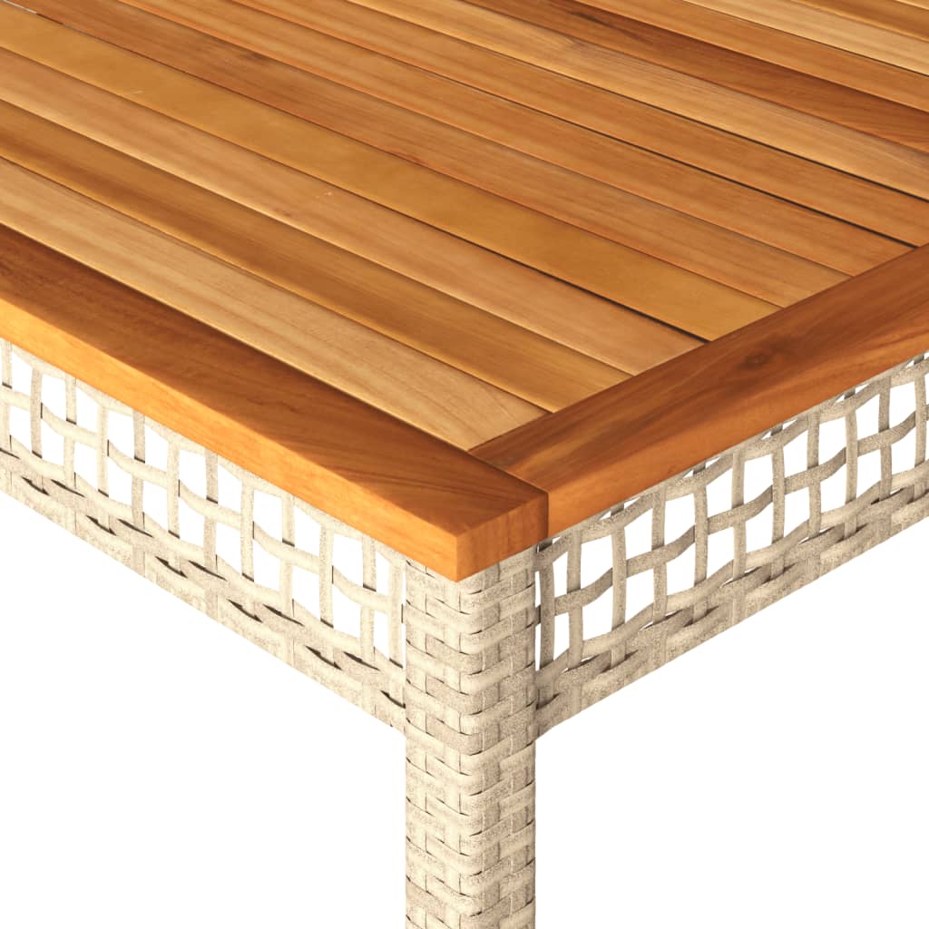 Tuintafel 180x90x75 cm poly rattan en acaciahout beige is nu te koop bij PeponiXL, paradijselijk wonen!