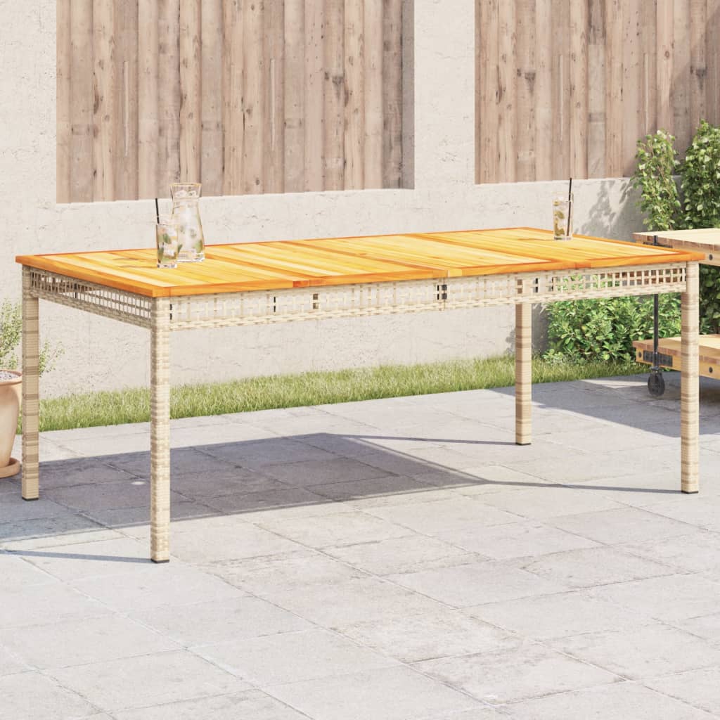Tuintafel 180x90x75 cm poly rattan en acaciahout beige is nu te koop bij PeponiXL, paradijselijk wonen!
