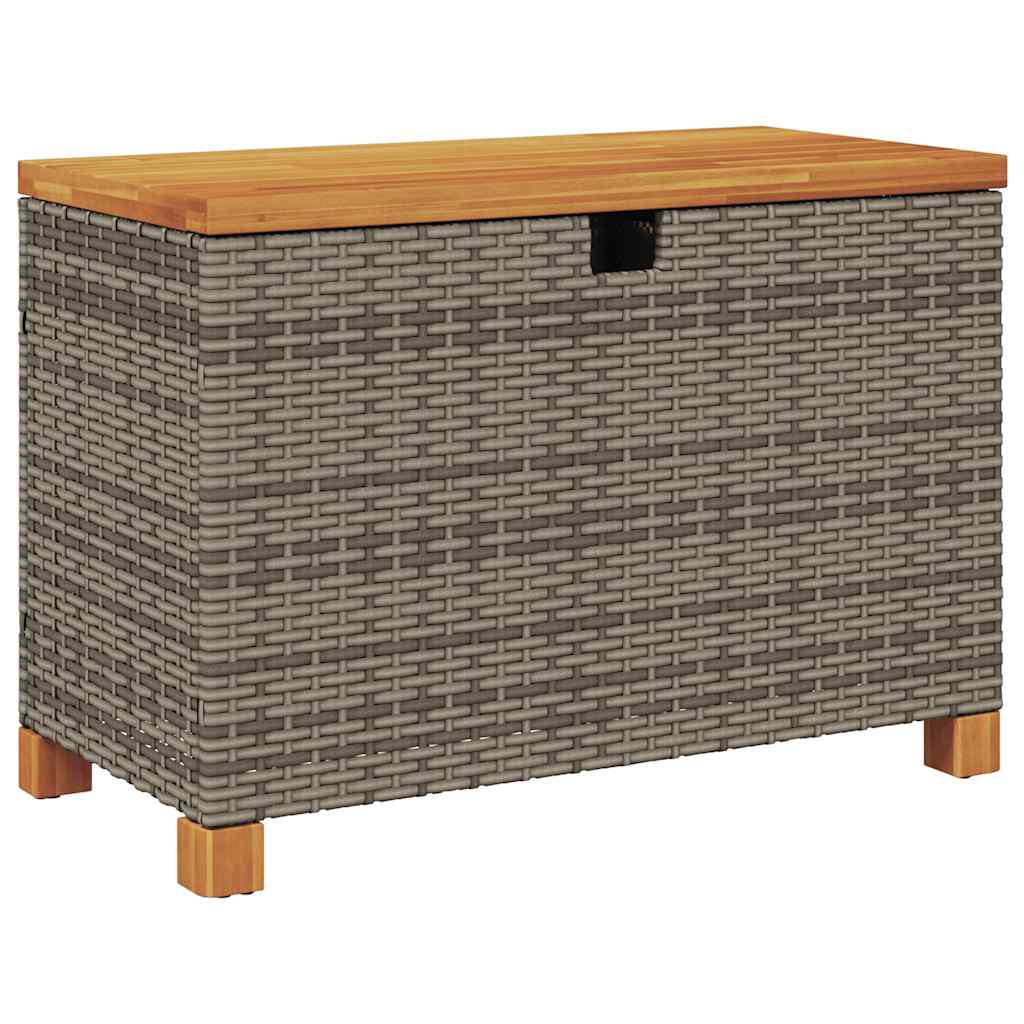 Tuinbox 80x40x48 cm poly rattan en acaciahout grijs is nu te koop bij PeponiXL, paradijselijk wonen!