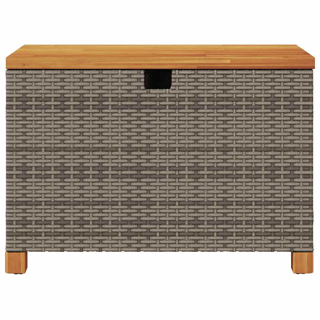 Tuinbox 80x40x48 cm poly rattan en acaciahout grijs is nu te koop bij PeponiXL, paradijselijk wonen!