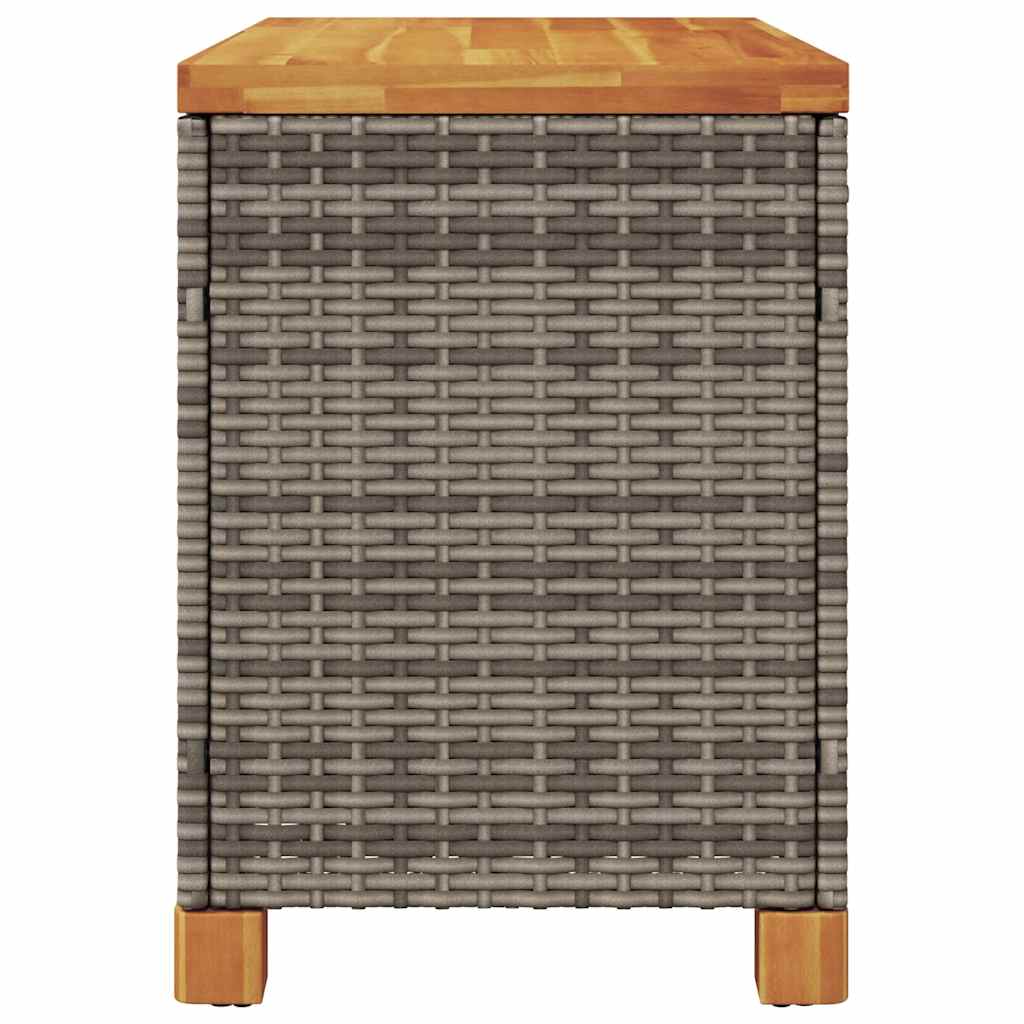 Tuinbox 80x40x48 cm poly rattan en acaciahout grijs is nu te koop bij PeponiXL, paradijselijk wonen!