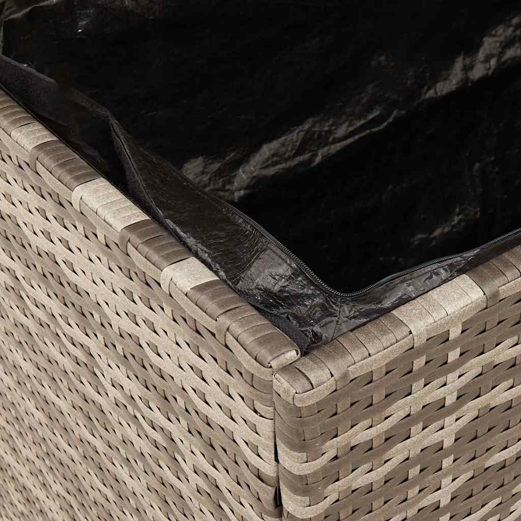 Tuinbox 80x40x48 cm poly rattan en acaciahout grijs is nu te koop bij PeponiXL, paradijselijk wonen!