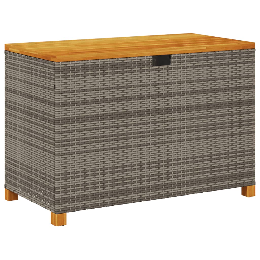 Tuinbox 110x55x63 cm poly rattan en acaciahout grijs is nu te koop bij PeponiXL, paradijselijk wonen!