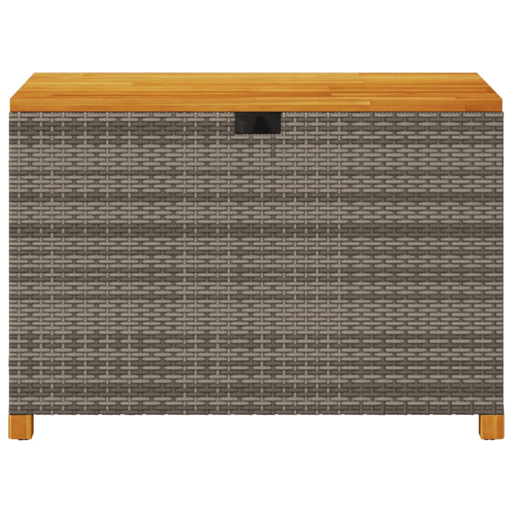 Tuinbox 110x55x63 cm poly rattan en acaciahout grijs is nu te koop bij PeponiXL, paradijselijk wonen!