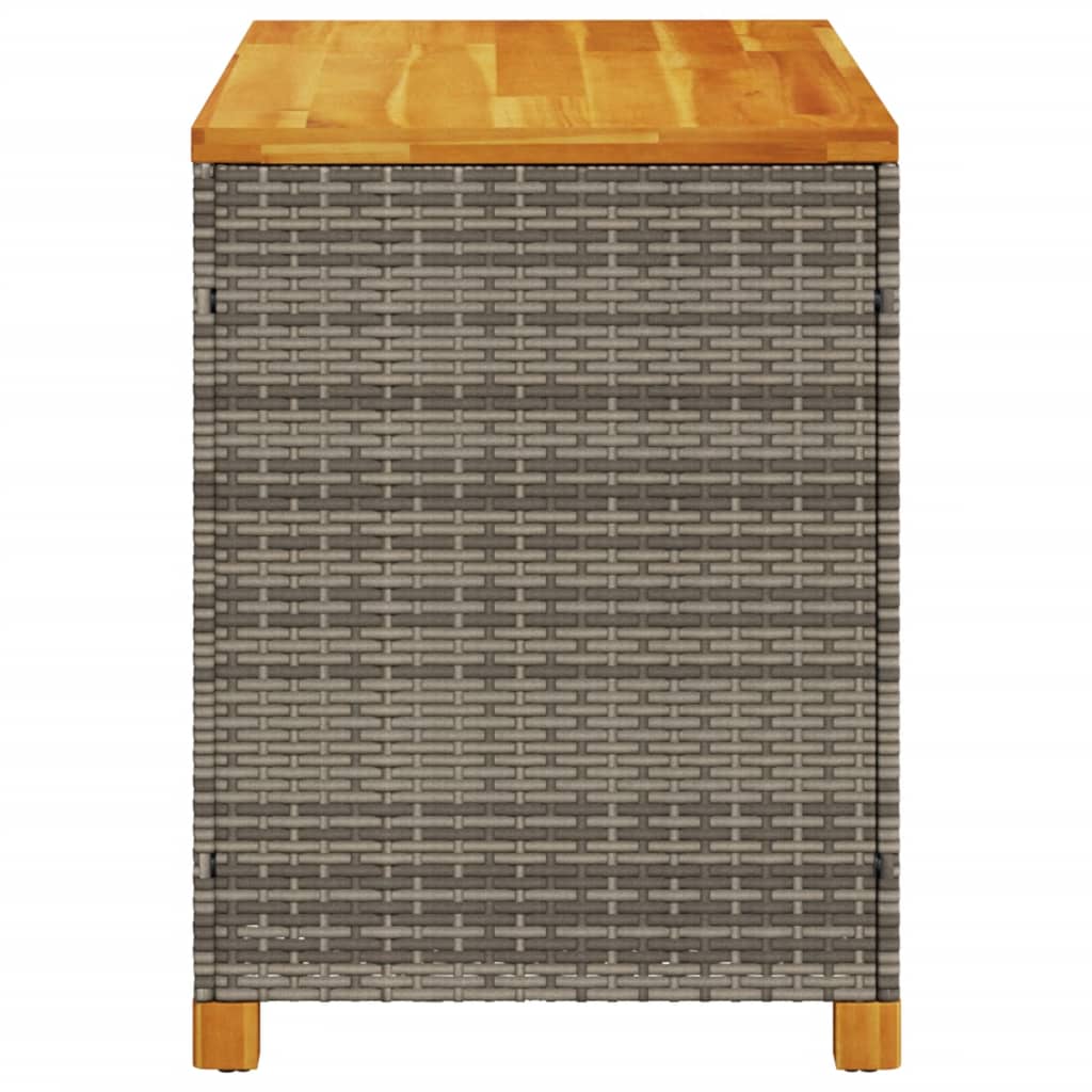 Tuinbox 110x55x63 cm poly rattan en acaciahout grijs is nu te koop bij PeponiXL, paradijselijk wonen!