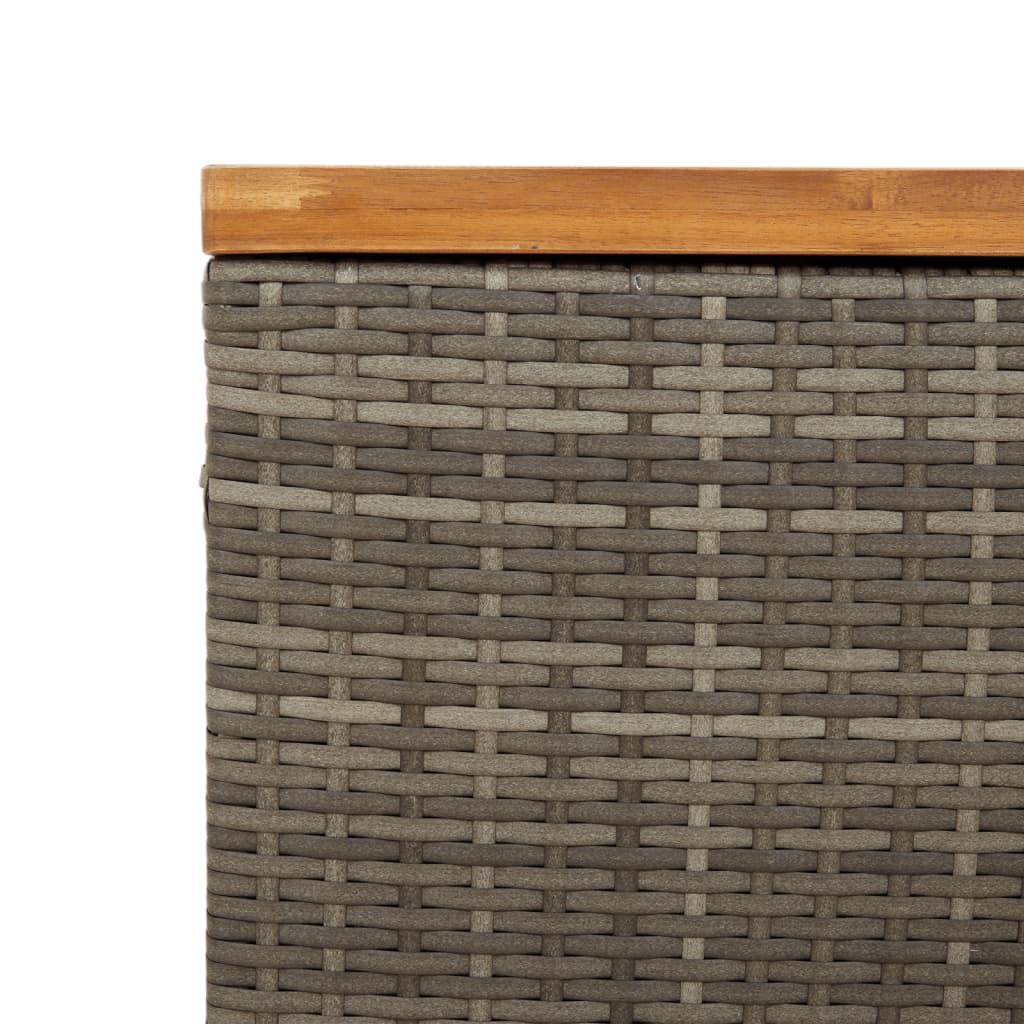 Tuinbox 110x55x63 cm poly rattan en acaciahout grijs is nu te koop bij PeponiXL, paradijselijk wonen!