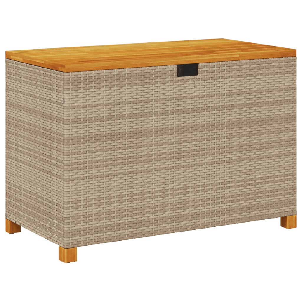 Tuinbox 110x55x63 cm poly rattan en acaciahout beige is nu te koop bij PeponiXL, paradijselijk wonen!