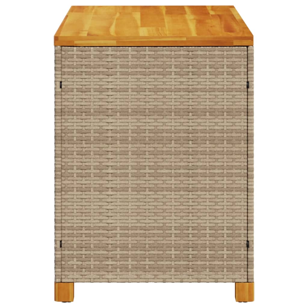 Tuinbox 110x55x63 cm poly rattan en acaciahout beige is nu te koop bij PeponiXL, paradijselijk wonen!