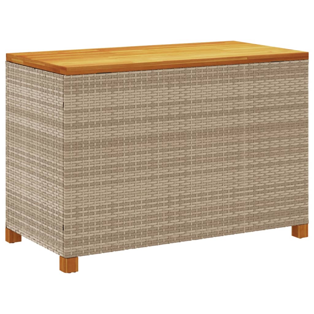 Tuinbox 110x55x63 cm poly rattan en acaciahout beige is nu te koop bij PeponiXL, paradijselijk wonen!